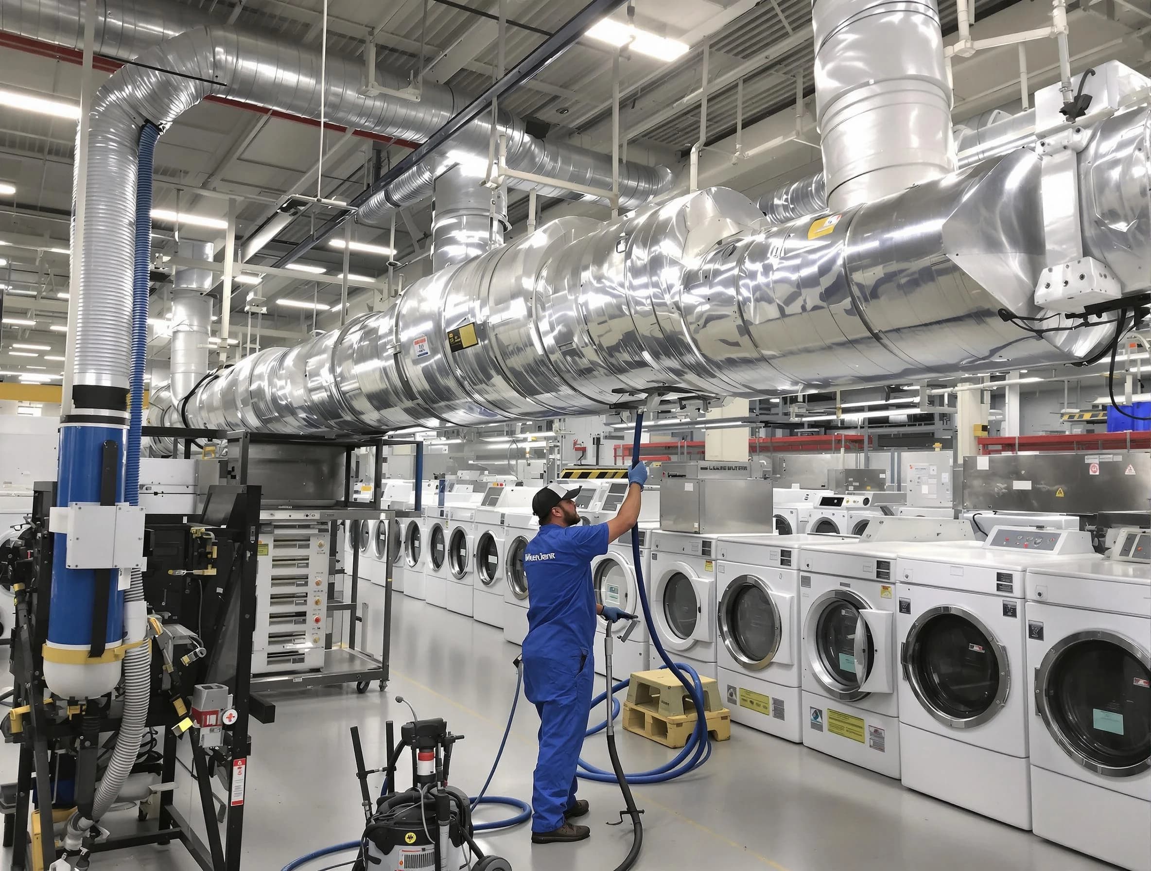 Peachtree City Dryer Vent Cleaning team performing heavy-duty industrial dryer vent cleaning in Peachtree City